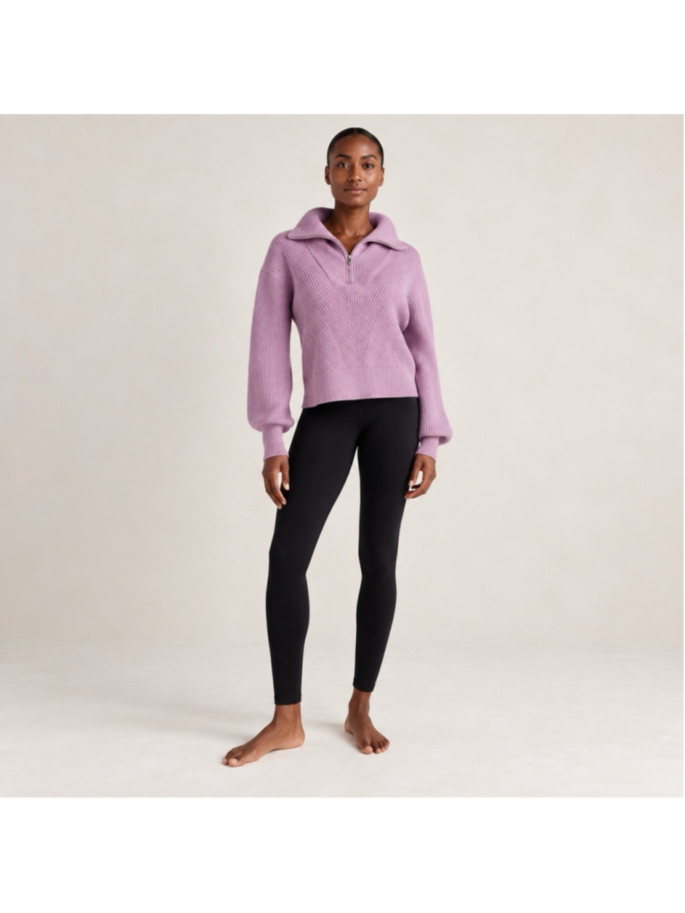 Varley Reid Half-Zip Knit Sweater Smoky Grape Size Small